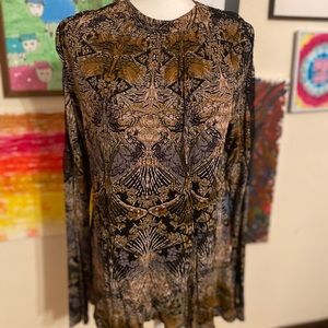 (free people) long sleeve blouse mini dress  xs